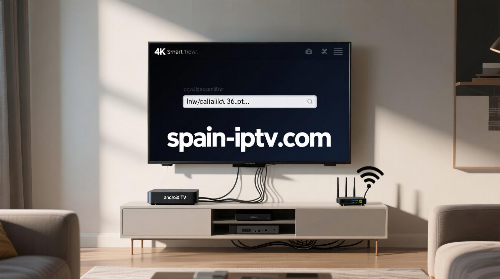 A person happily watching Spanish TV on a smart TV.